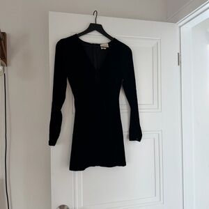Sezane Black Long Sleeve Dress